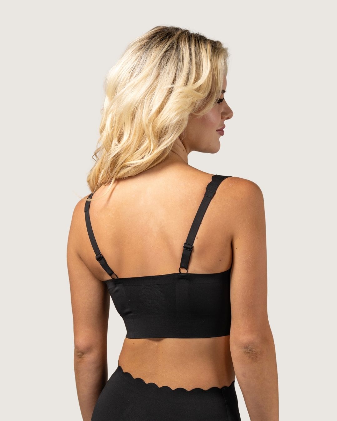 Square Neck Scalloped Jelly Gel Bra