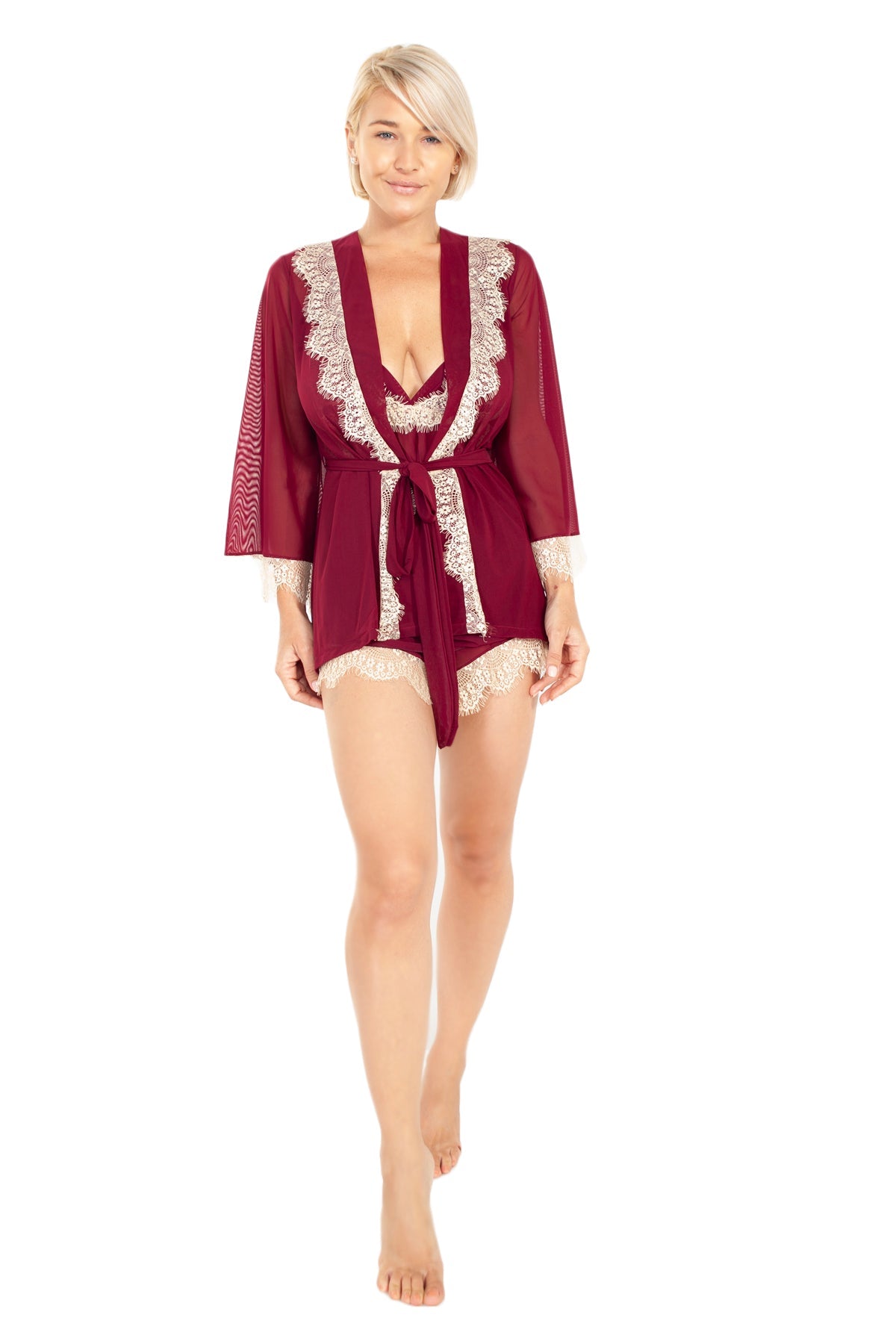 Up All Night Lace Trim Robe_Rhonda_Shear_2