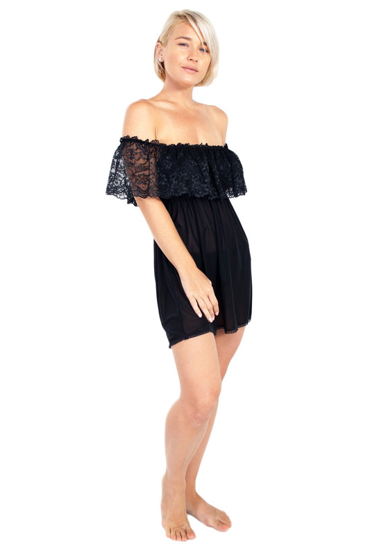 Up All Night Off The Shoulder Nightie and Panty Set_Rhonda_Shear_4