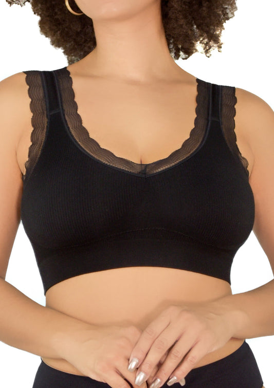 Ribbed Knit Lace Trim Leisure Bra_Rhonda_Shear_1