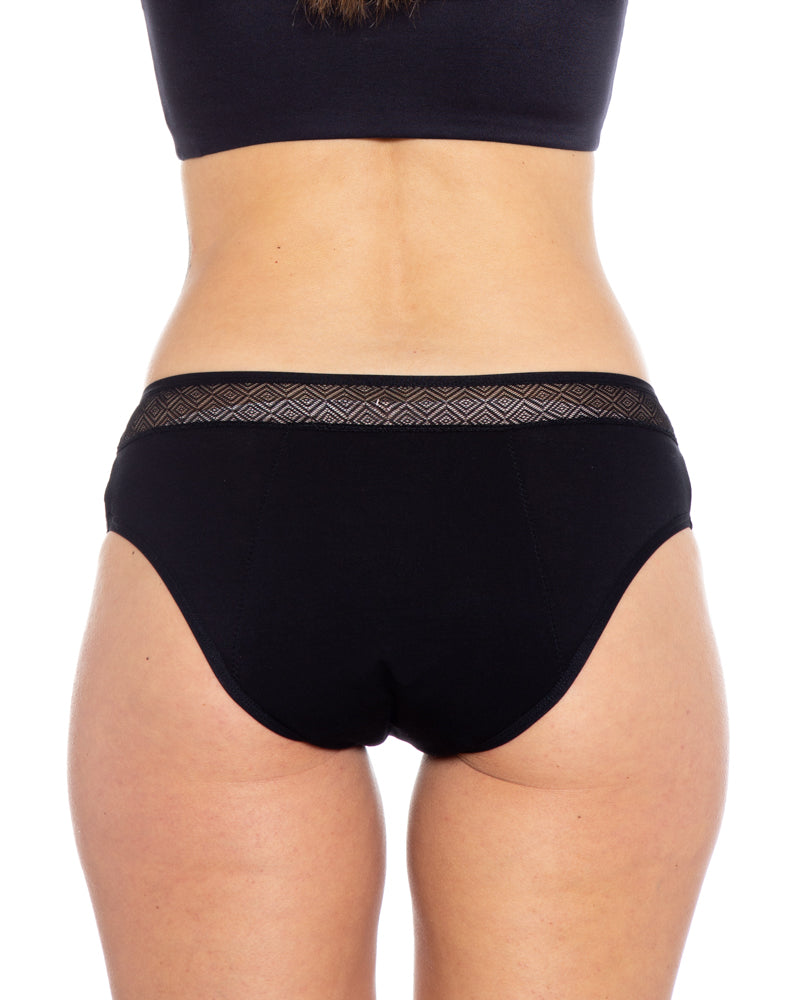 Geometric Sheer Panel Leakproof Bikini - Heavy Hold