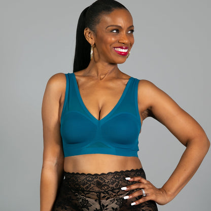 Invisible Edge Double Bonded Mesh Bra with Removable Pads