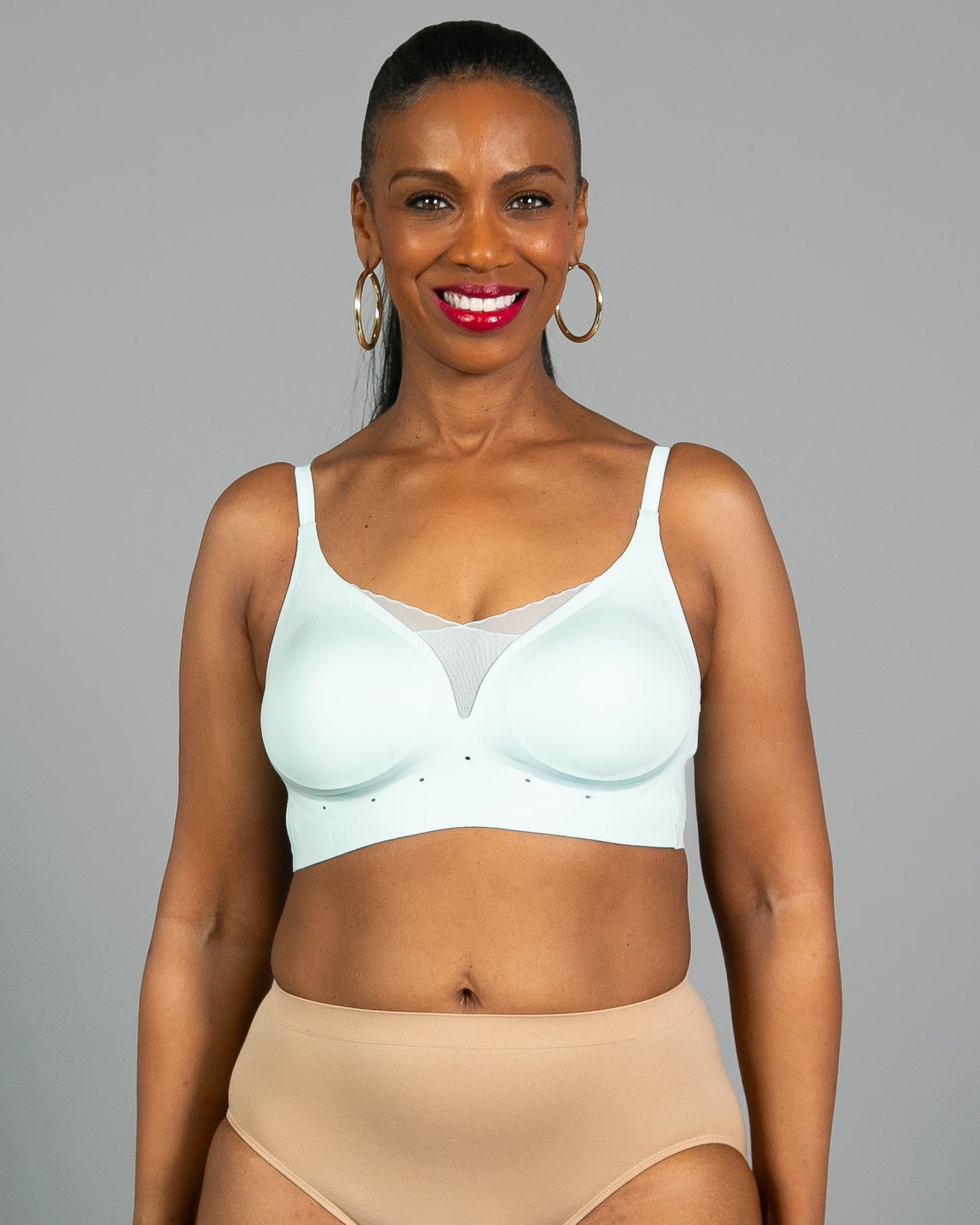 Perforated Gel Bra with Mesh Detail