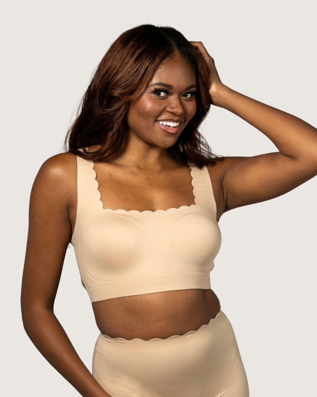 Square Neck Scalloped Jelly Gel Bra