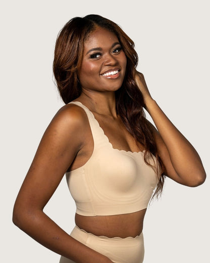 Square Neck Scalloped Jelly Gel Bra