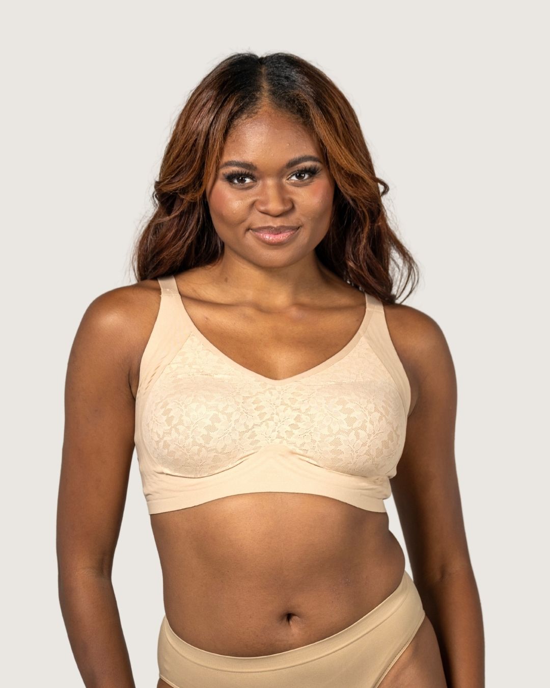 V-Neck All Over Lace Jelly Gel Bra