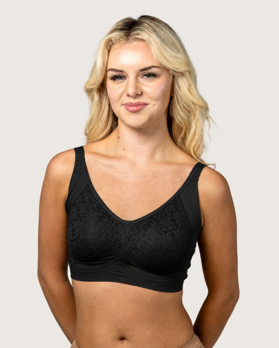 V-Neck All Over Lace Jelly Gel Bra