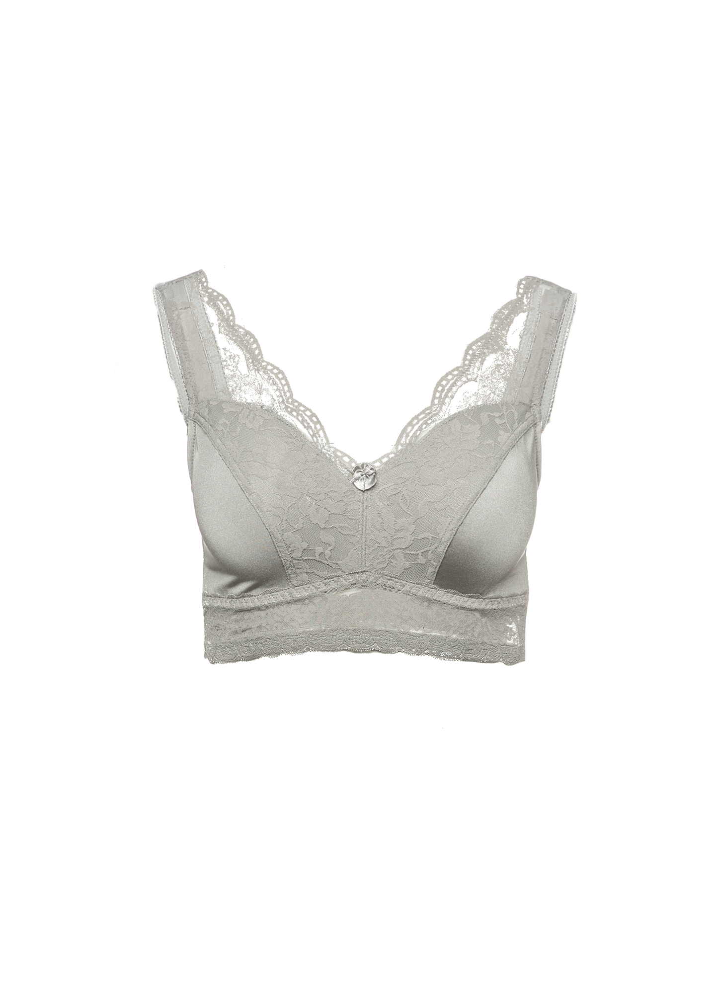 Pin-Up Girl Lace Leisure Bra w/Pads  - Grey ghost mannequin