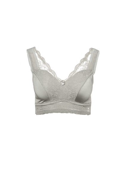 Pin-Up Girl Lace Leisure Bra w/Pads  - Grey ghost mannequin