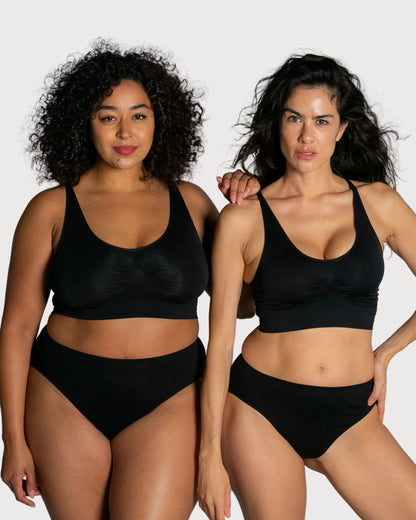 9199 Ahh Bra, Black, padded, with no hooks and eyes