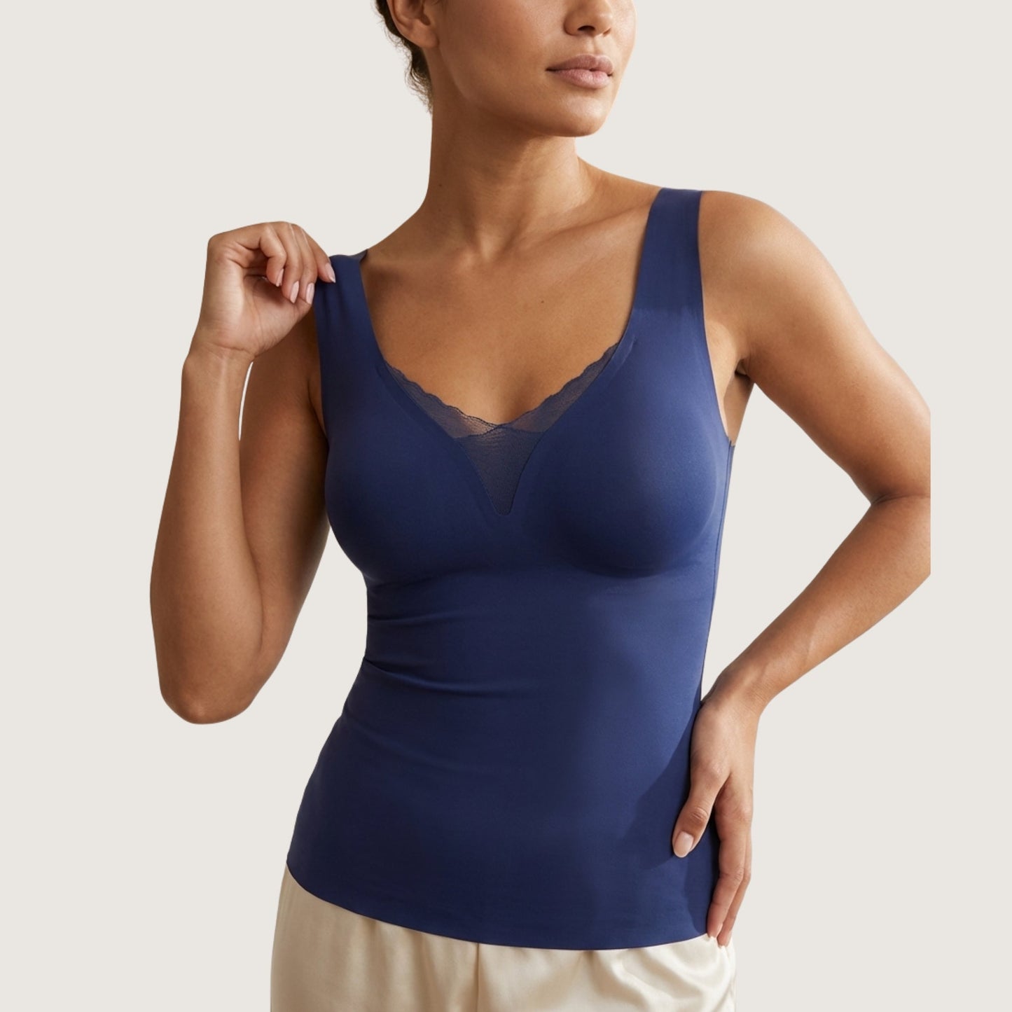 Butterknit Tank with Lace Inset