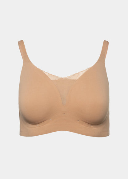 Perforated Gel Bra with Mesh Detail