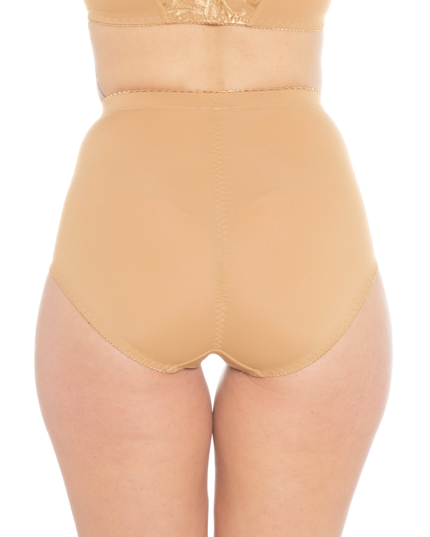 Women's Rhonda Shear 3999 Pin-Up Lace Front Brief Panty (Beige 2X)